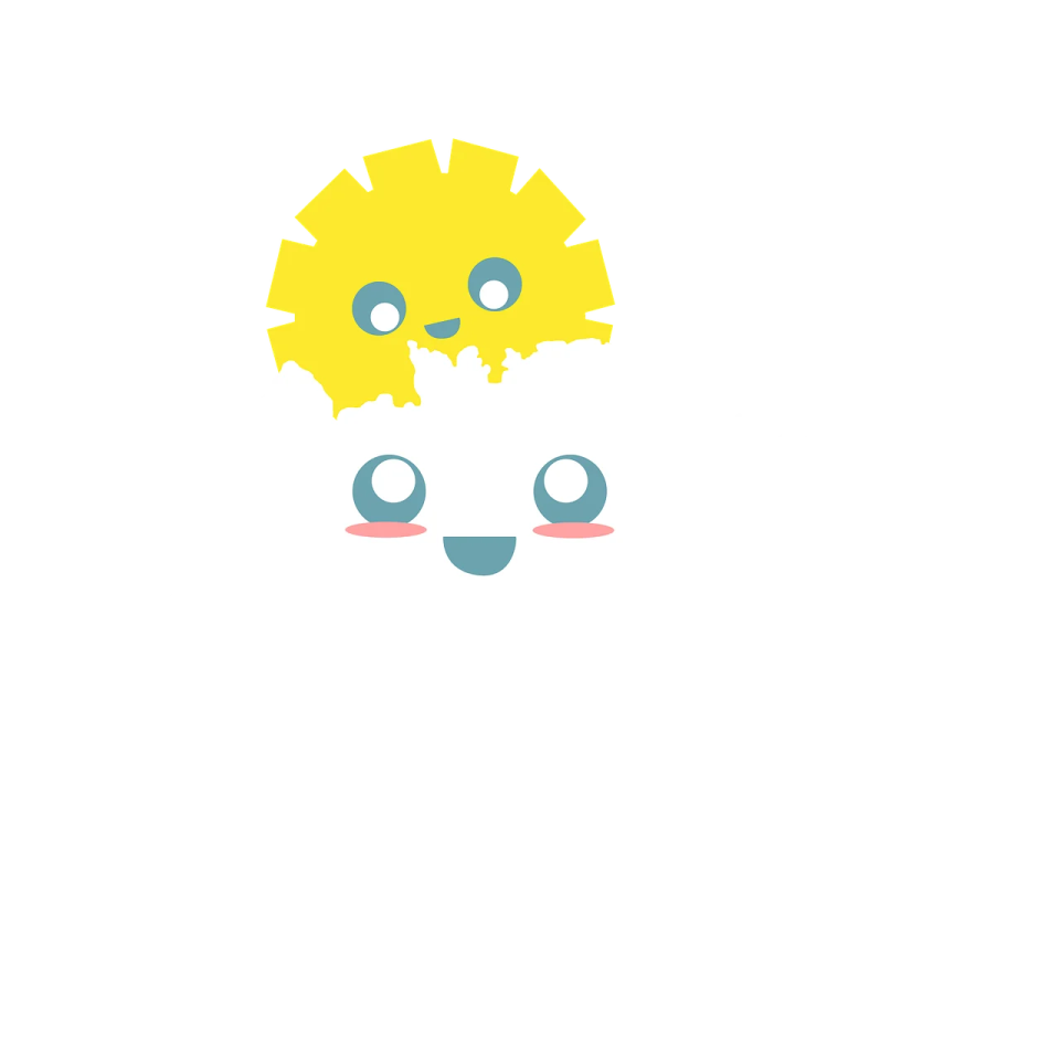 a white background with a yellow and blue lion face