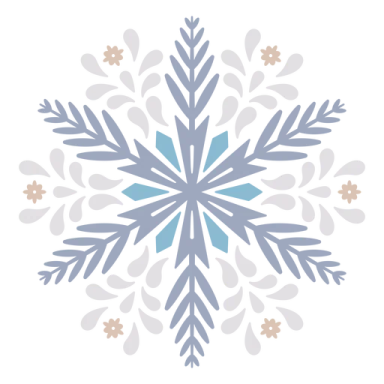 a blue and white snowflake