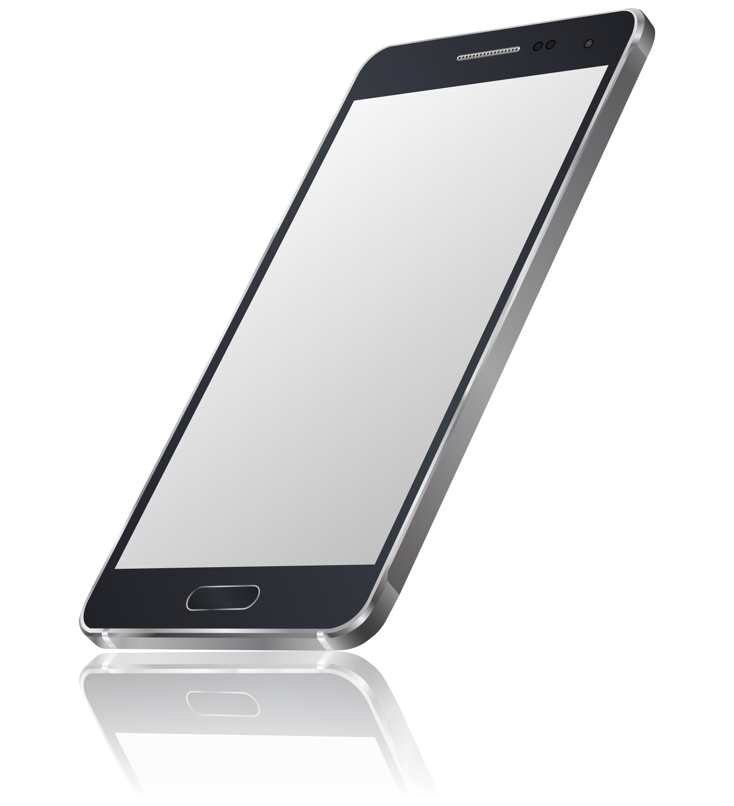 a smart phone with a blank screen