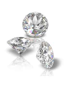 three diamonds on a white background
