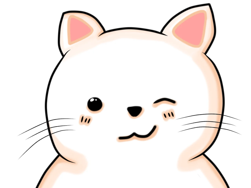 a white cat with pink ears
