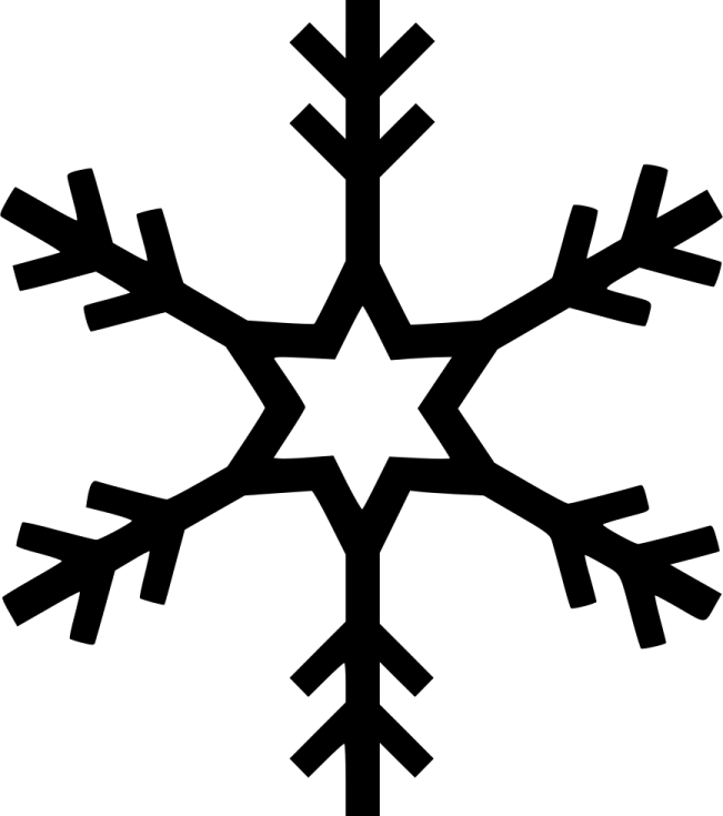 a black and white snowflake