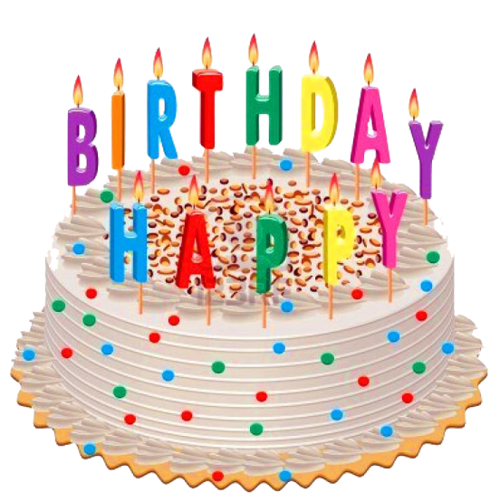 a birthday cake with candles on top of it
