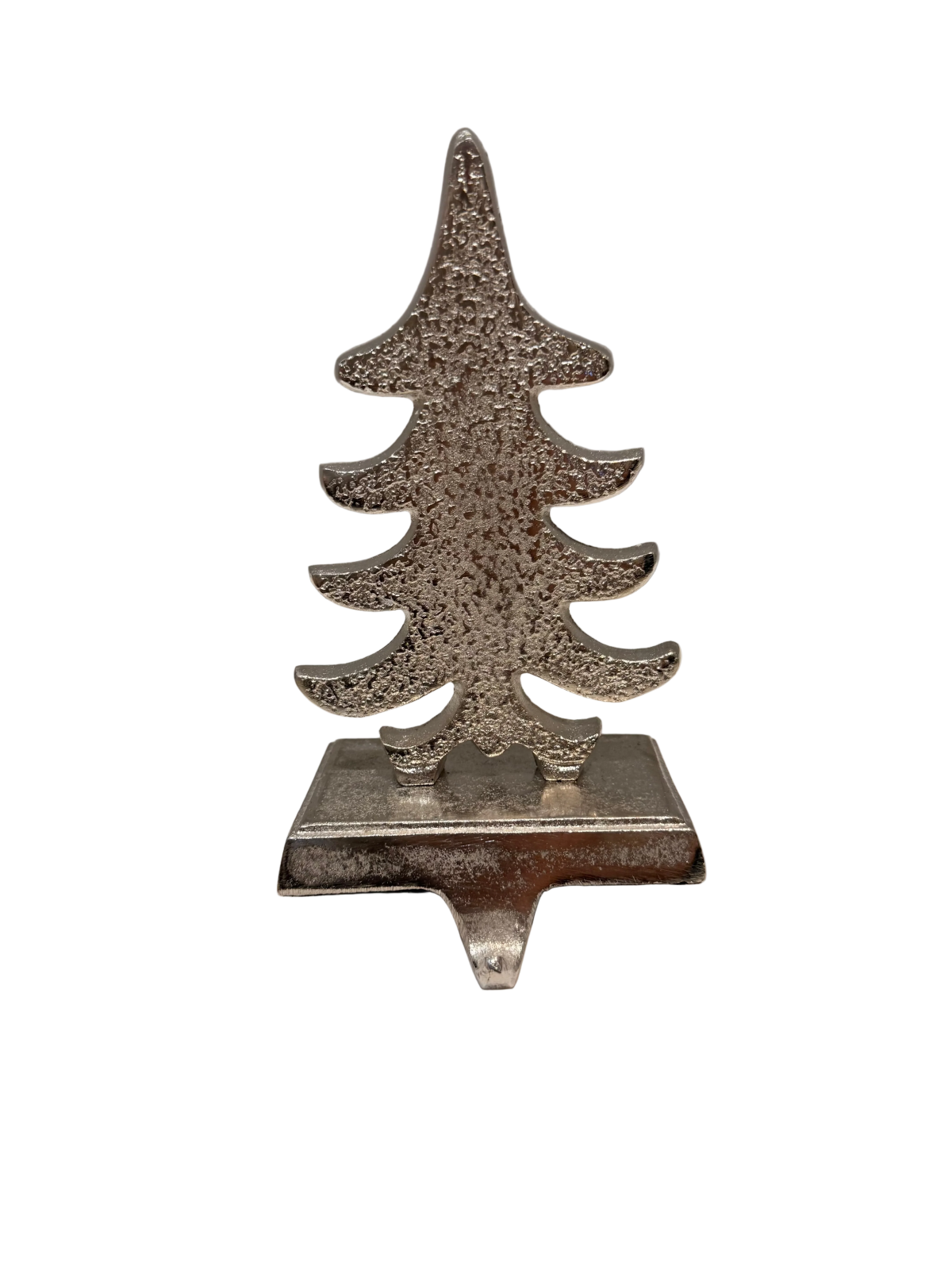 a metal christmas tree on a white background