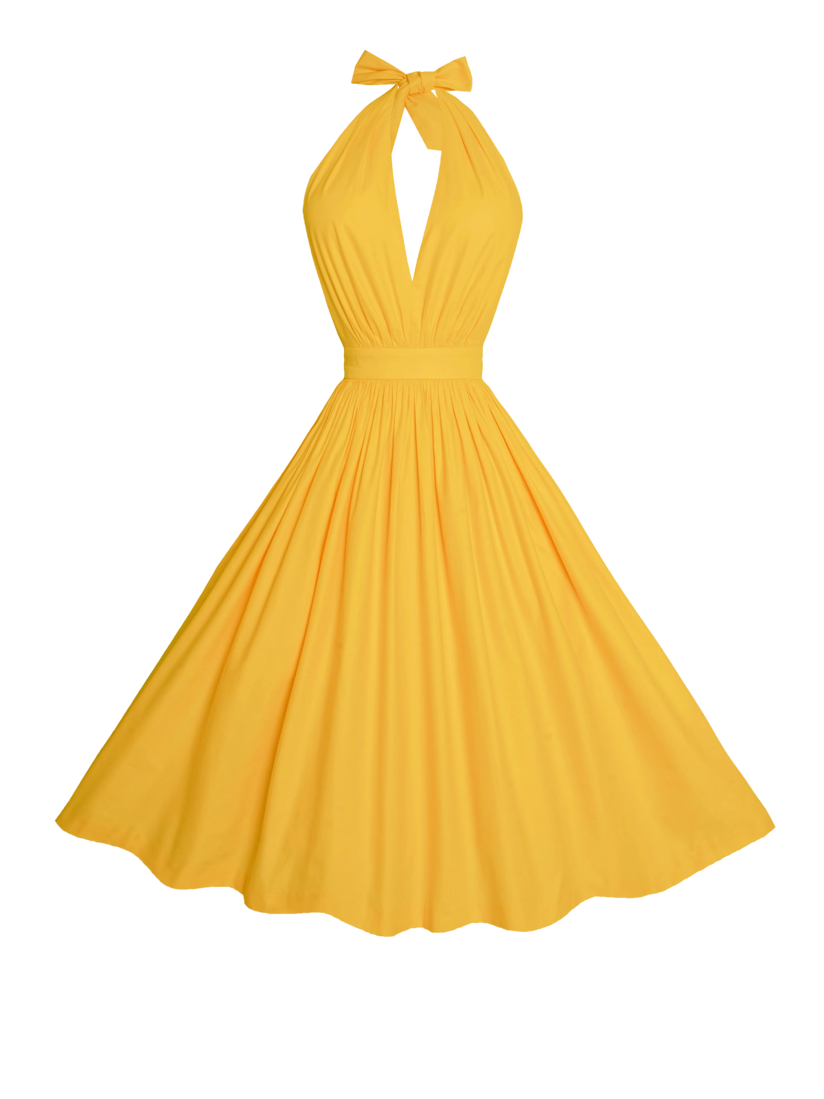 a yellow dress on a white background