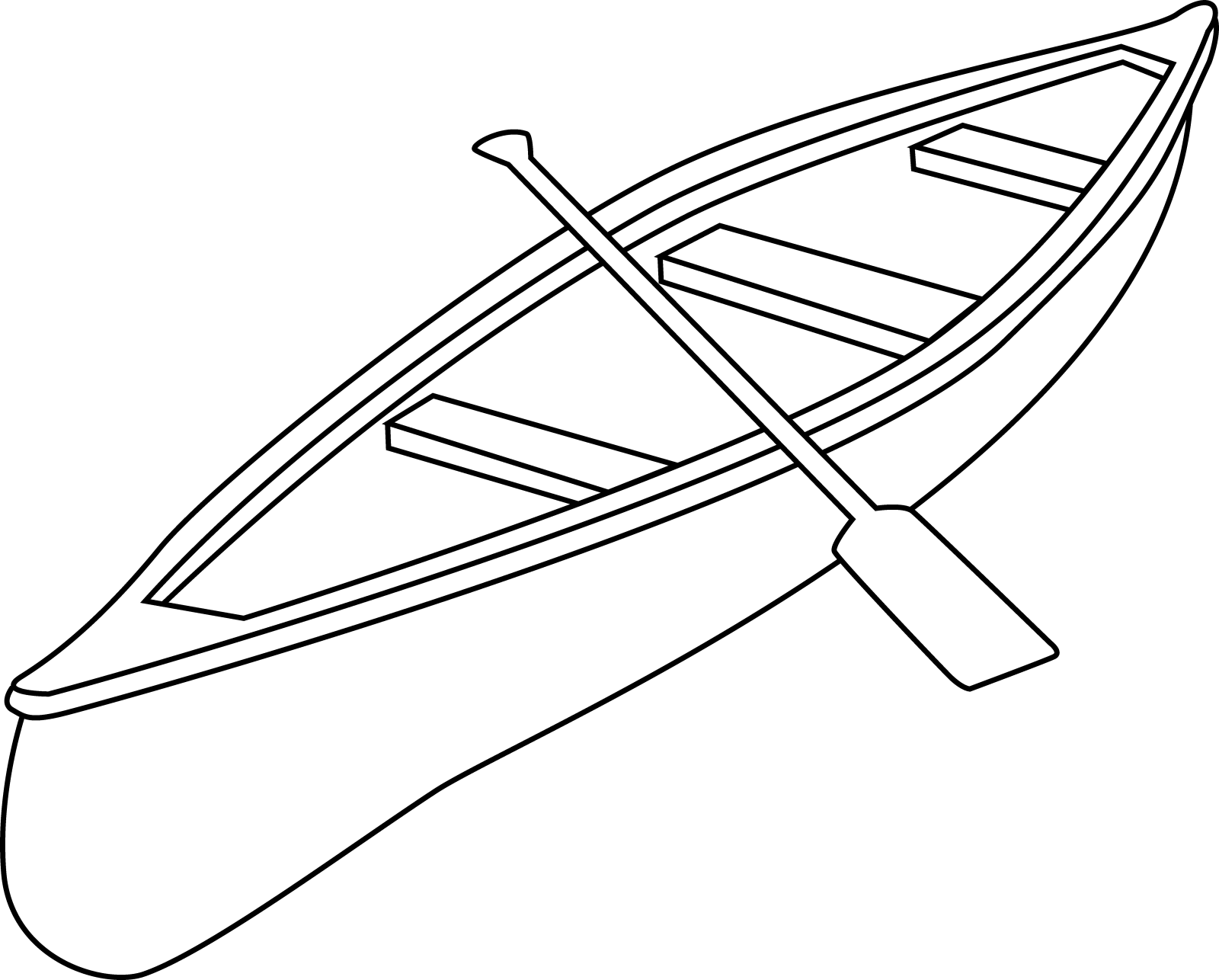 a canoe with paddles coloring page