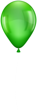 a green balloon floating in the air