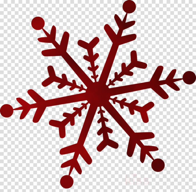 a red snowflake on a transparent background