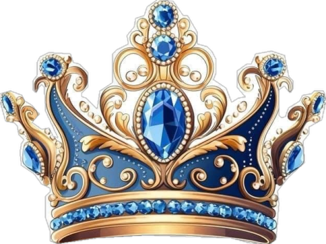 a crown with blue crystals on it