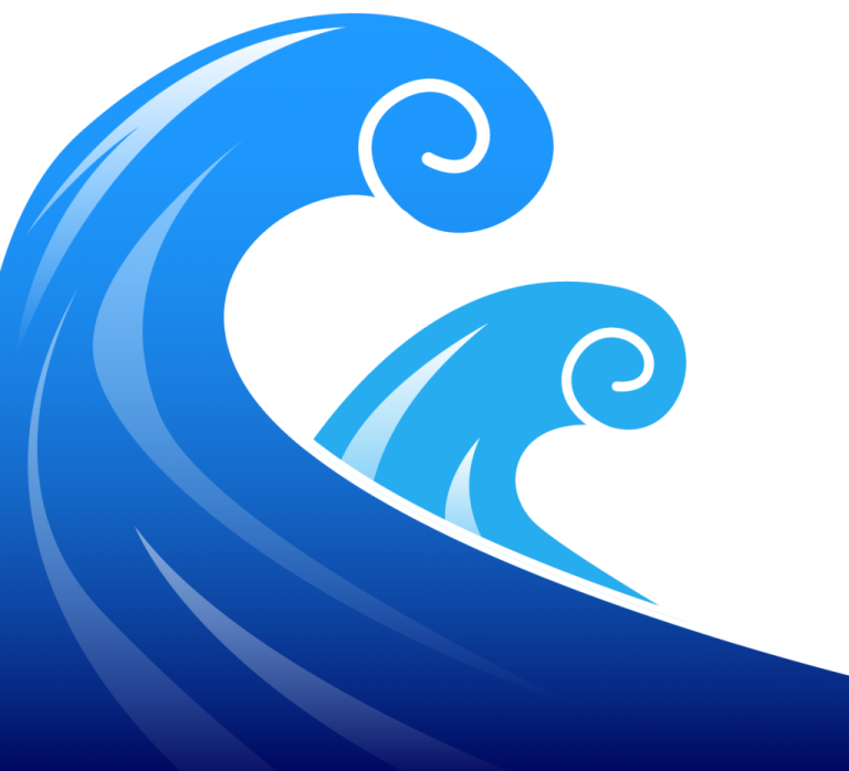 a blue wave with white background