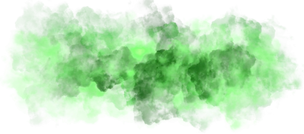 green smoke on white background