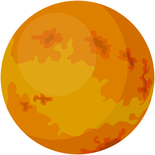 an orange planet with a white background