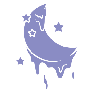a purple moon with stars on it