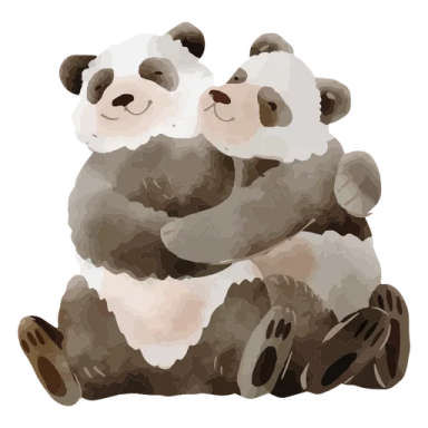 a couple of pandas sitting on the ground