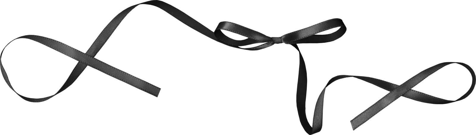 a black ribbon on a white background