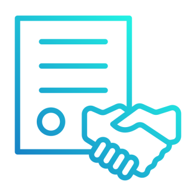 two hands shaking over a document