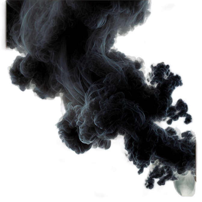black smoke on a white background