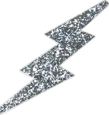 silver glitter lightning sticker