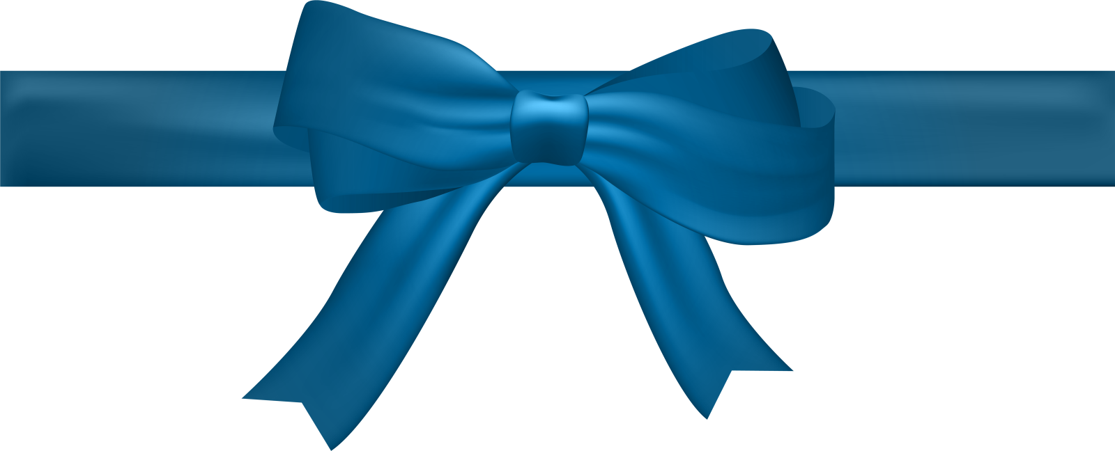a blue ribbon with a bow