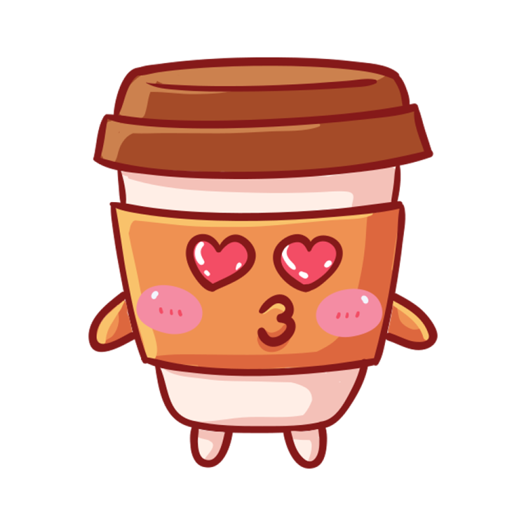 a cup of coffee with hearts on it
