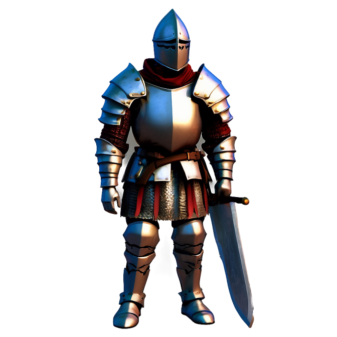a 3d image of a knight with a sword