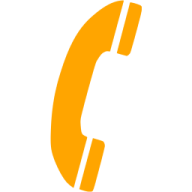 an orange phone icon with a white background