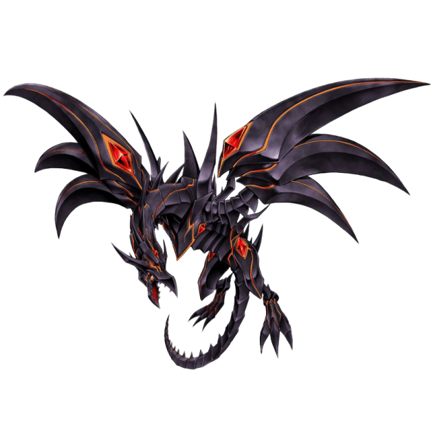 an image of a black dragon with red eyes
