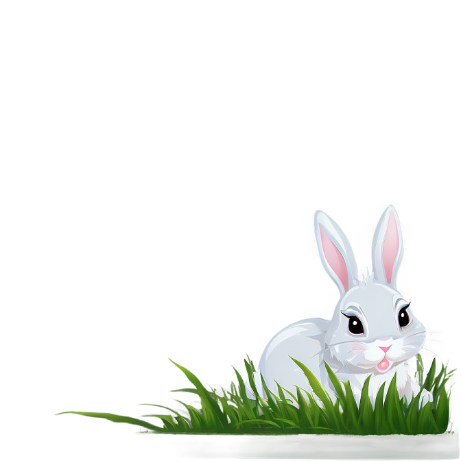 a white rabbit sitting in the grass
