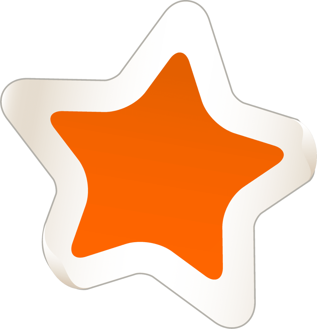a star sticker on a white background