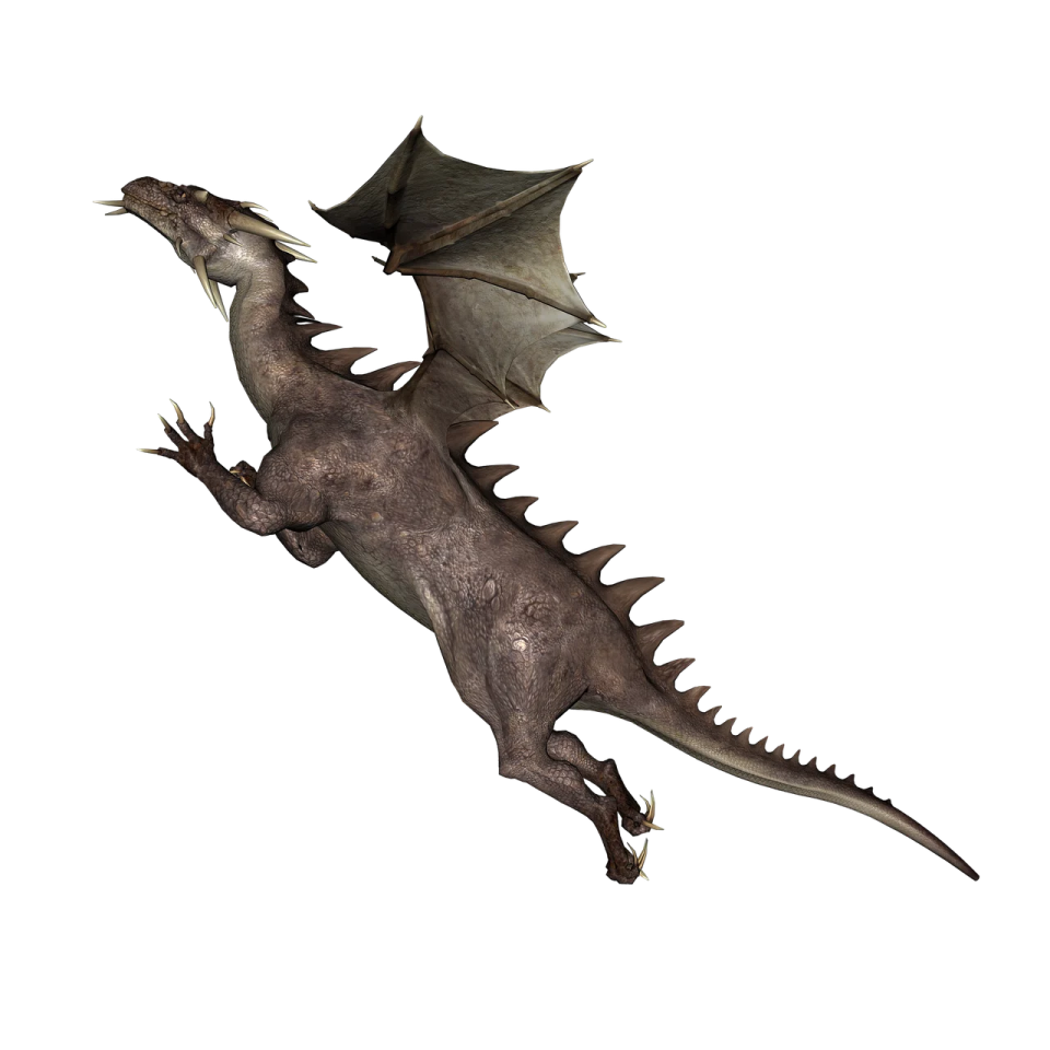 a 3d rendering of a dragon flying in the air