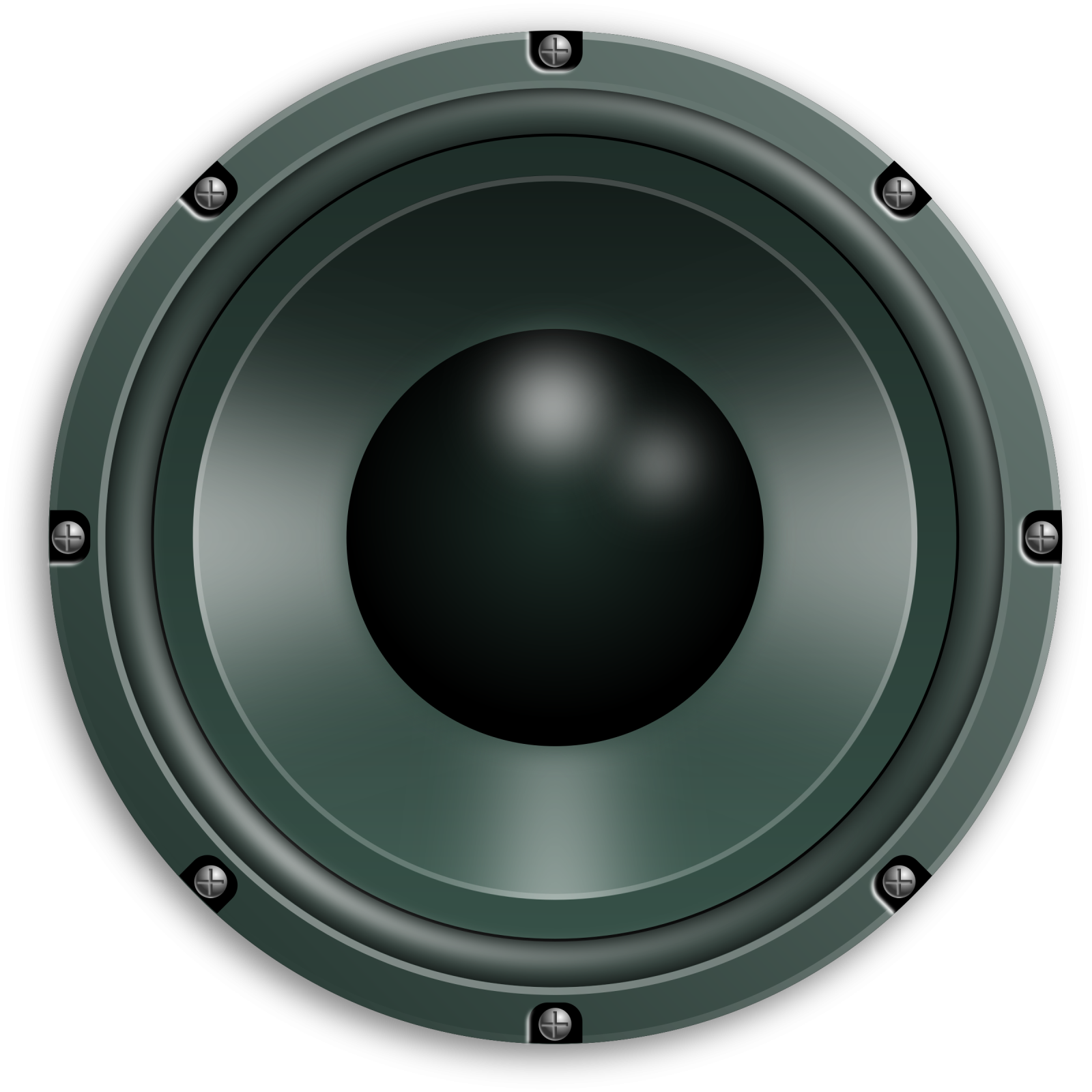 a green speaker on a white background