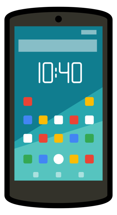 a smartphone with a clock on the screen