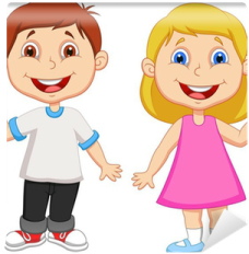 a boy and girl holding hands