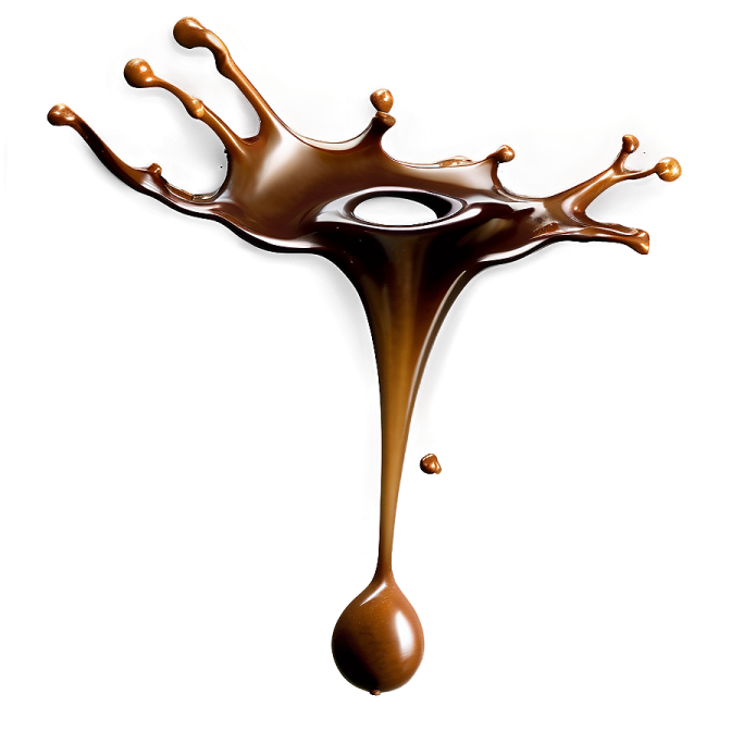 a chocolate splash on a white background