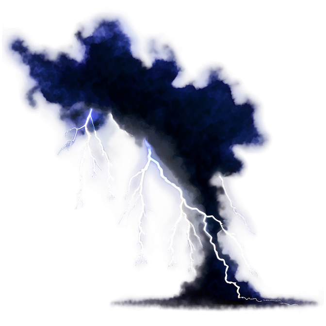 a black cloud with lightning in it