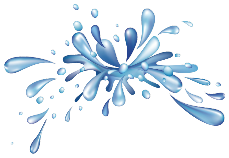 a blue water splash on white background