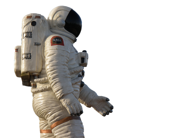 a white space suit