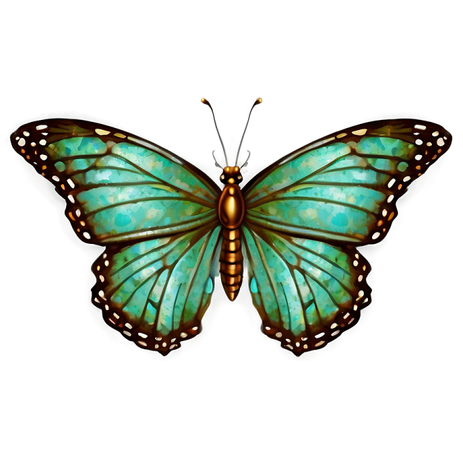 a green butterfly on a white background