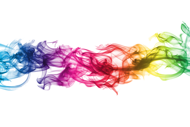 colorful smoke on a white background