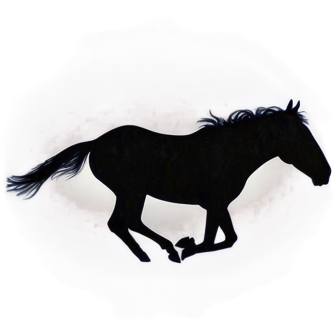 a drawing of a horse running in the snow