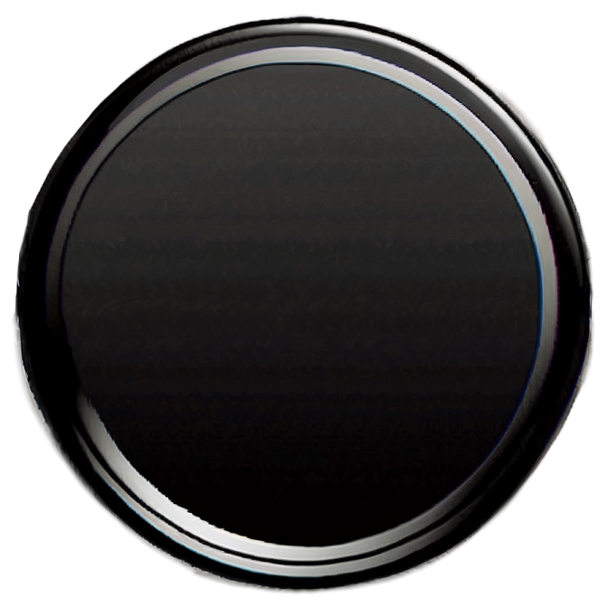 a black button on a white background