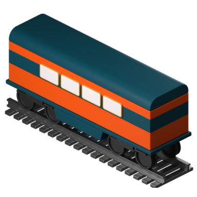 an orange and black train car