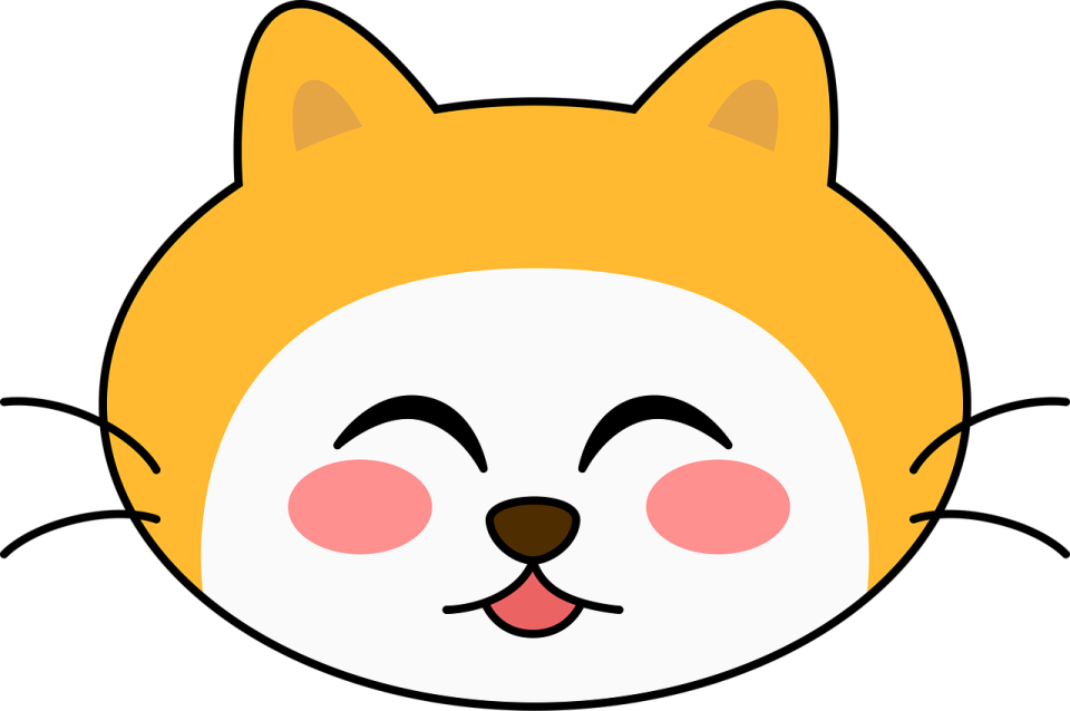 a cartoon cat with its eyes closed