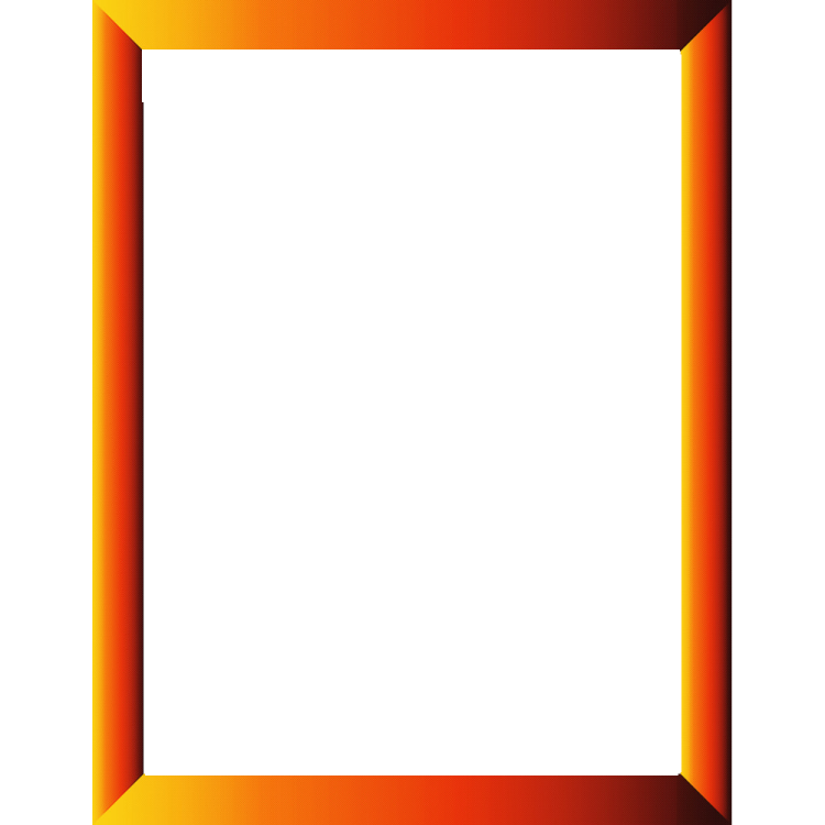 an orange frame with a white background