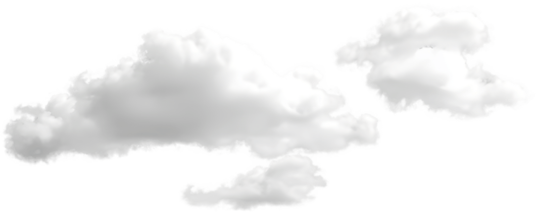 a group of clouds on a white background