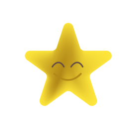 a yellow star with a smiling face