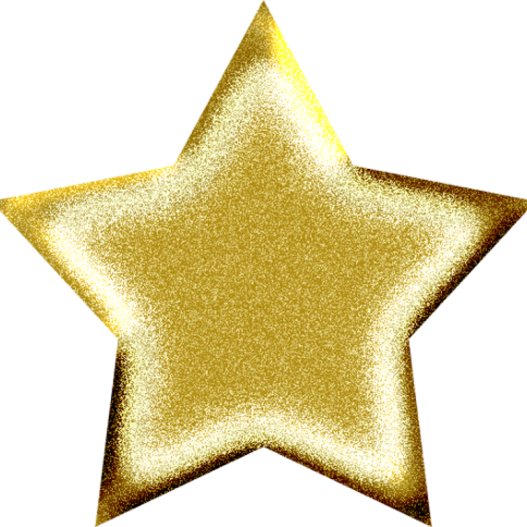 a gold star on a white background
