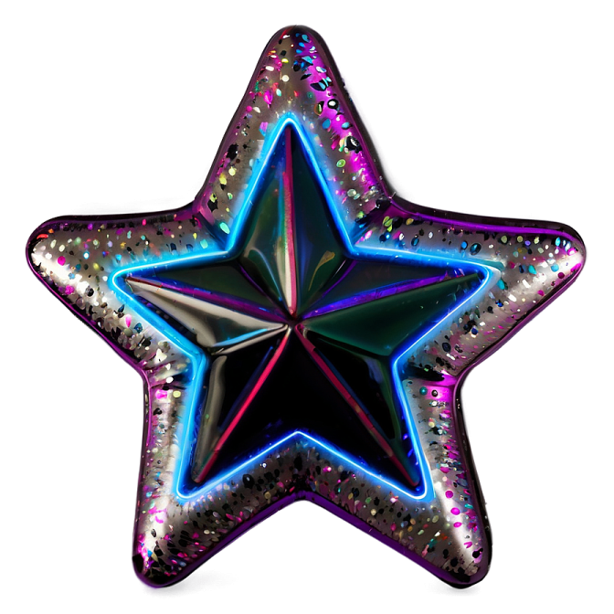 a black and purple star shaped foil balloon