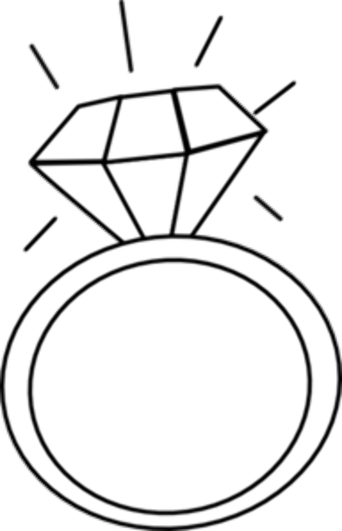how to draw a diamond ring