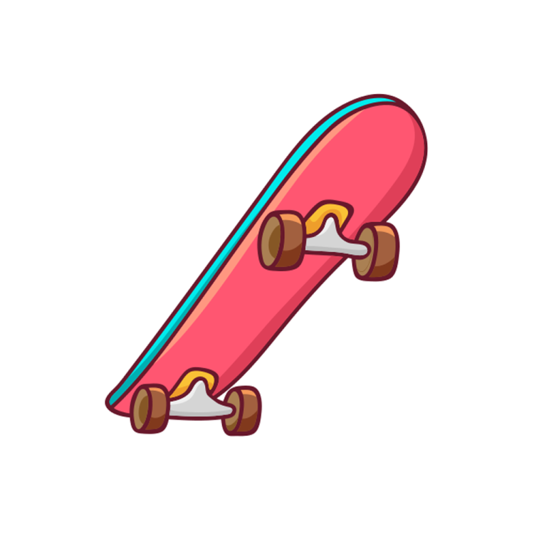 a pink skateboard with chocolate on it